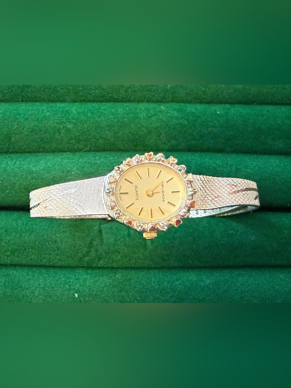 Vintage Helbros Women's Silver-Tone Quartz Mesh Bracelet Watch Dainty